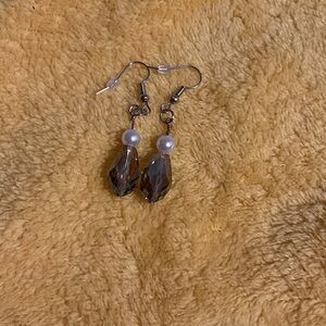 Elegant Silver and Pearl Drop Earrings